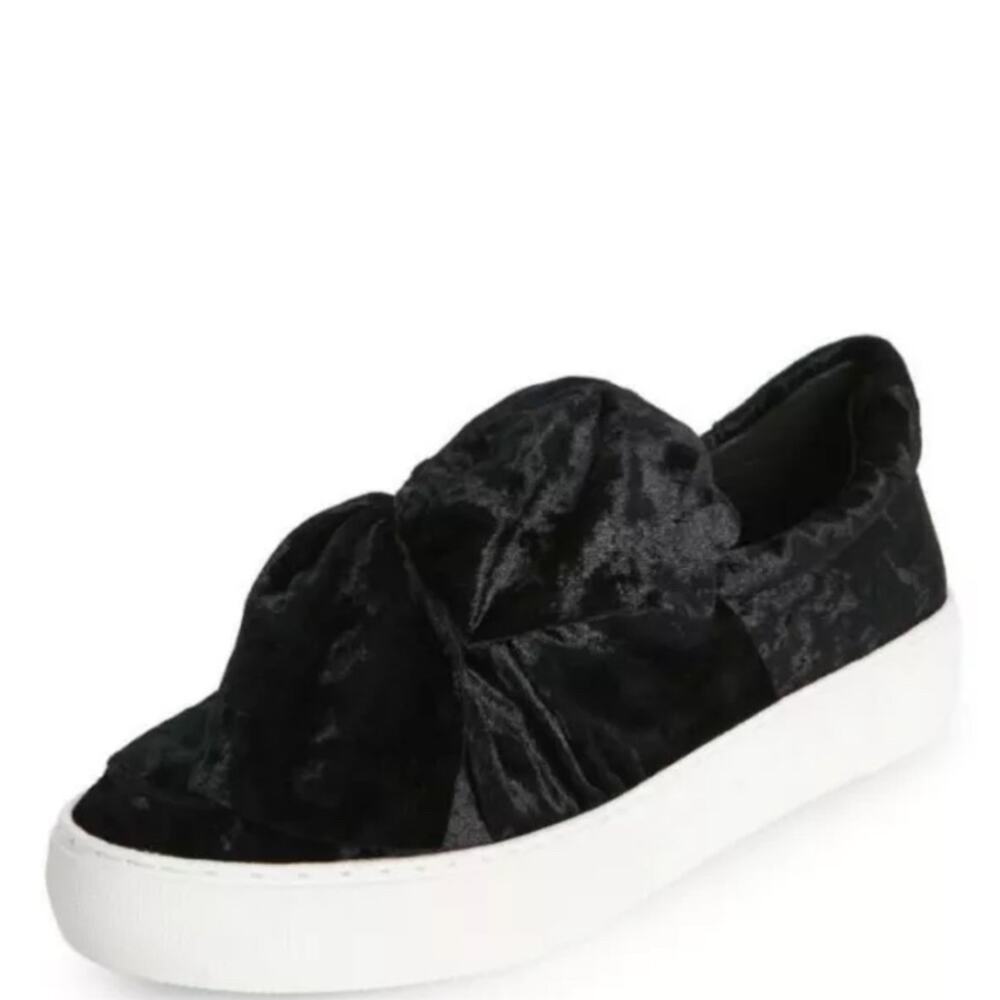 J/Slides NYC Annabelle Black Velvet Slip On Platform Tennis Shoes Women’s 10